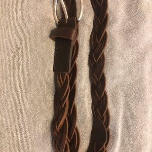 Silpada Woven Brown Leather Belt L
